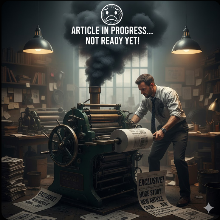 Newspaper press working hard - Article in Progress