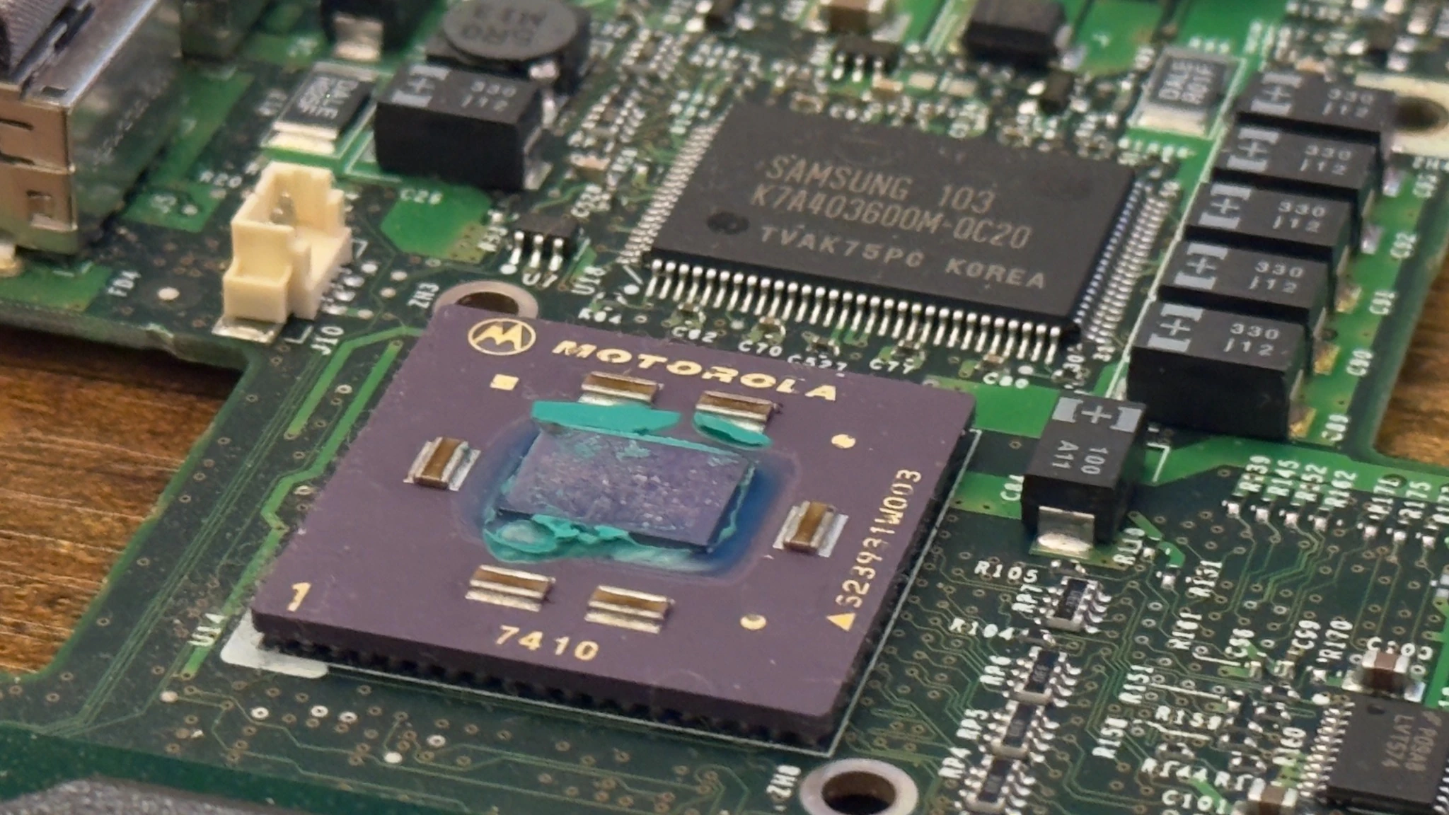 Conceptual close-up illustration of a computer logic board